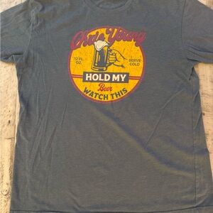 Next Level Apparel Gray Tee with Colorful Graphic Chris Youn XL